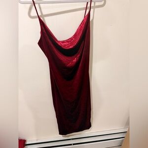 Elegant Red Velvet Dress